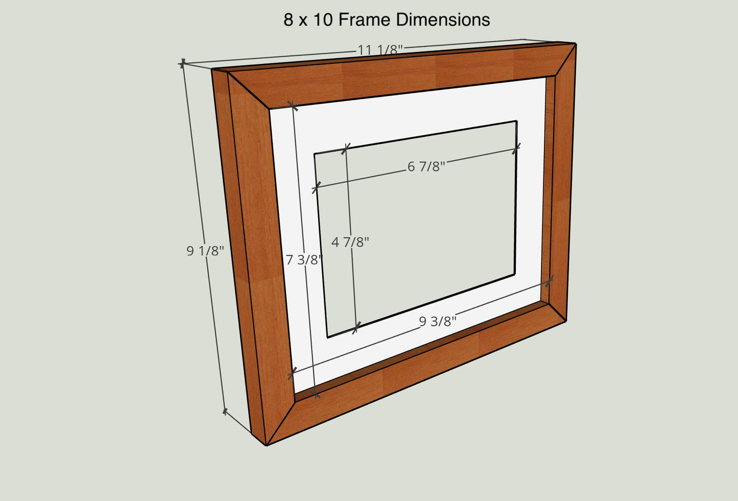 Hickory Hardwood Gallery Frame - Minimalist Profile - Picture Frame | Natural Wood Frame