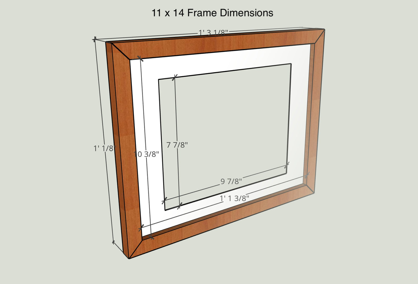Hickory Hardwood Gallery Frame - Minimalist Profile - Picture Frame | Natural Wood Frame